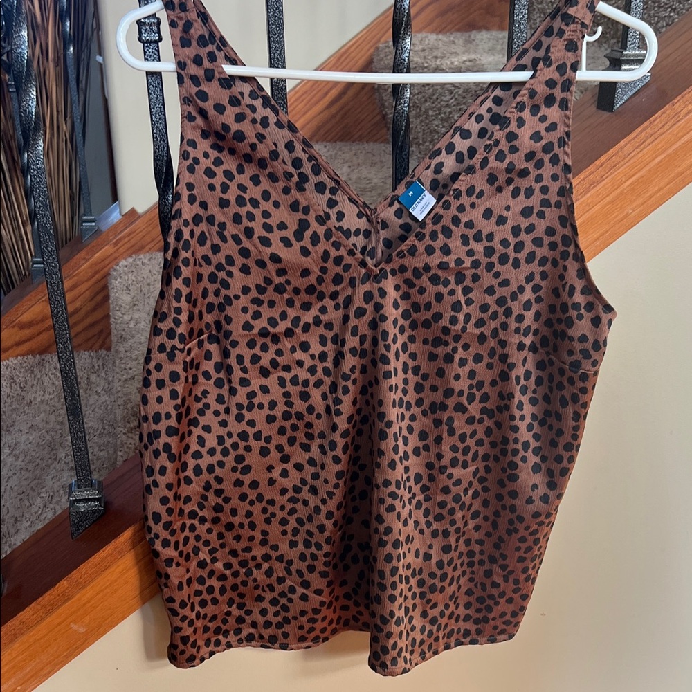 Old Navy Brown and Black Spotted Camisole